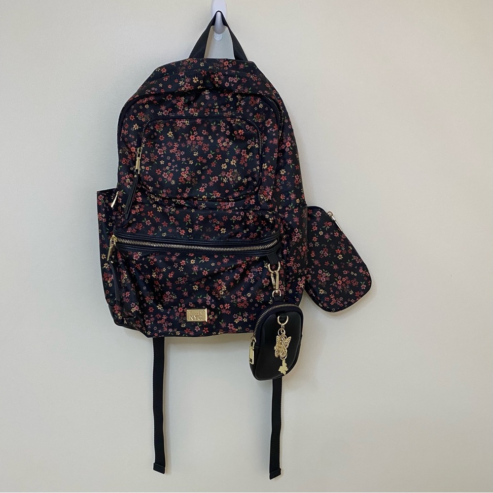Madden NYC Ditsy Floral Modular Zipper Backpack with Pouch